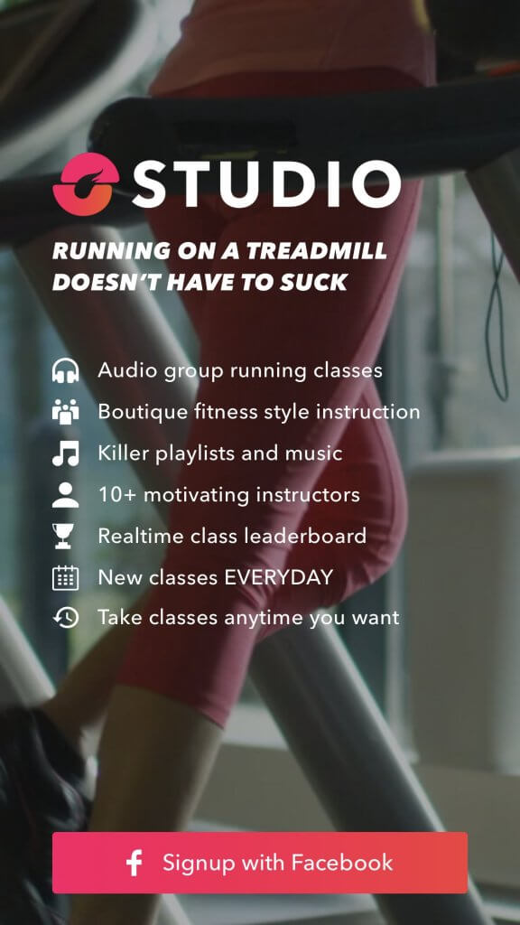 studio running treadmill fitness tracking app
